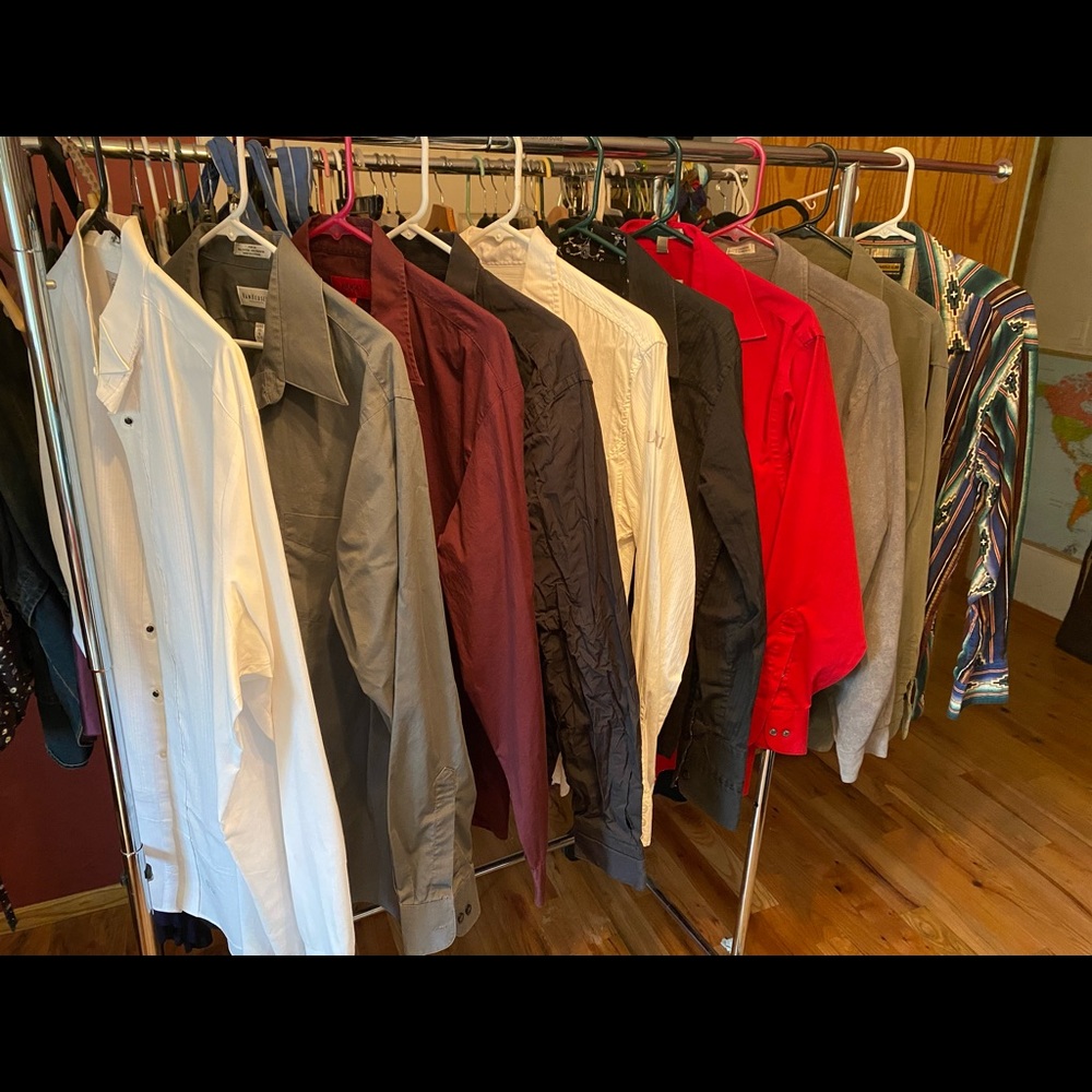 Lot of 10 random name brand mens long sleeved dress/specialized shirts